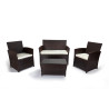 Ensemble canapé + 2 fauteuils + table en rotin PE. Mobilier de Jardin et Terrasse